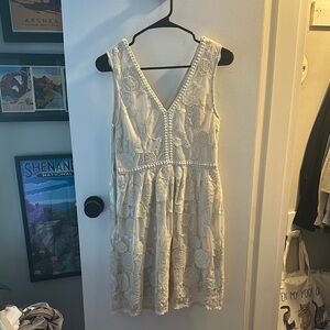 Altar'd State Cream Floral Lace Mini Dress